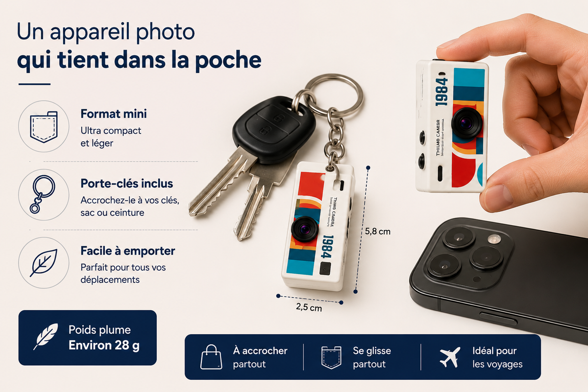 RetroSnap™ – Mini appareil photo rétro porte-clés 1080P