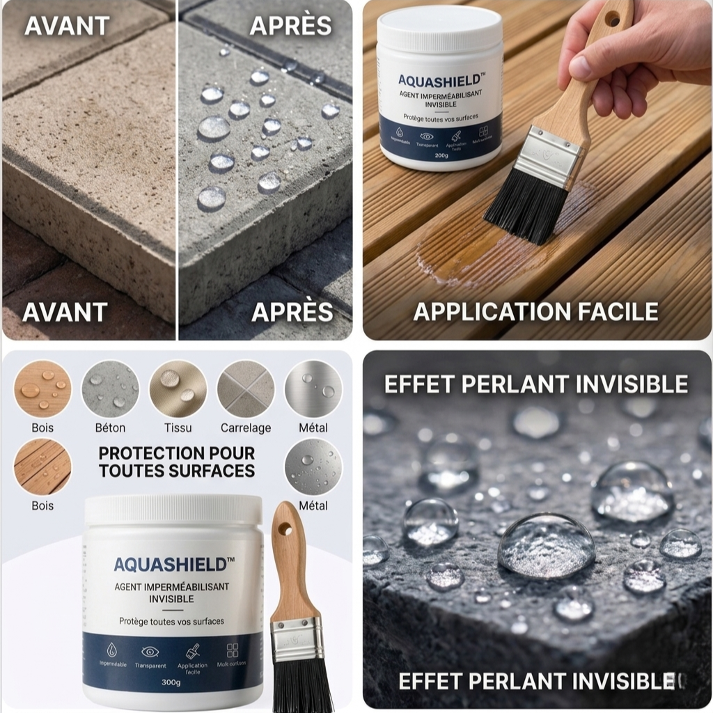 AquaShield - Application facile au pinceau - effet perlant invisible