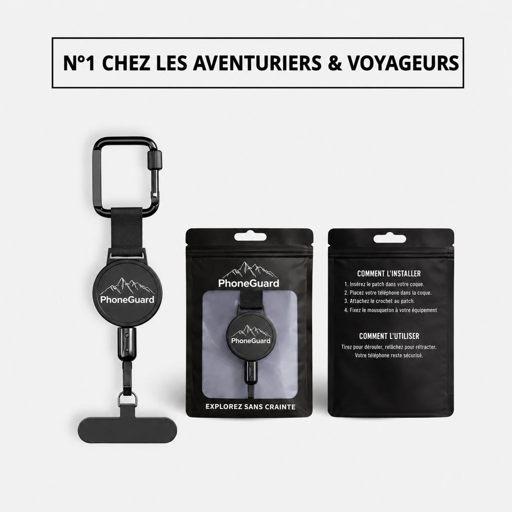 PhoneGuard™ – Support rétractable anti-chute pour téléphone