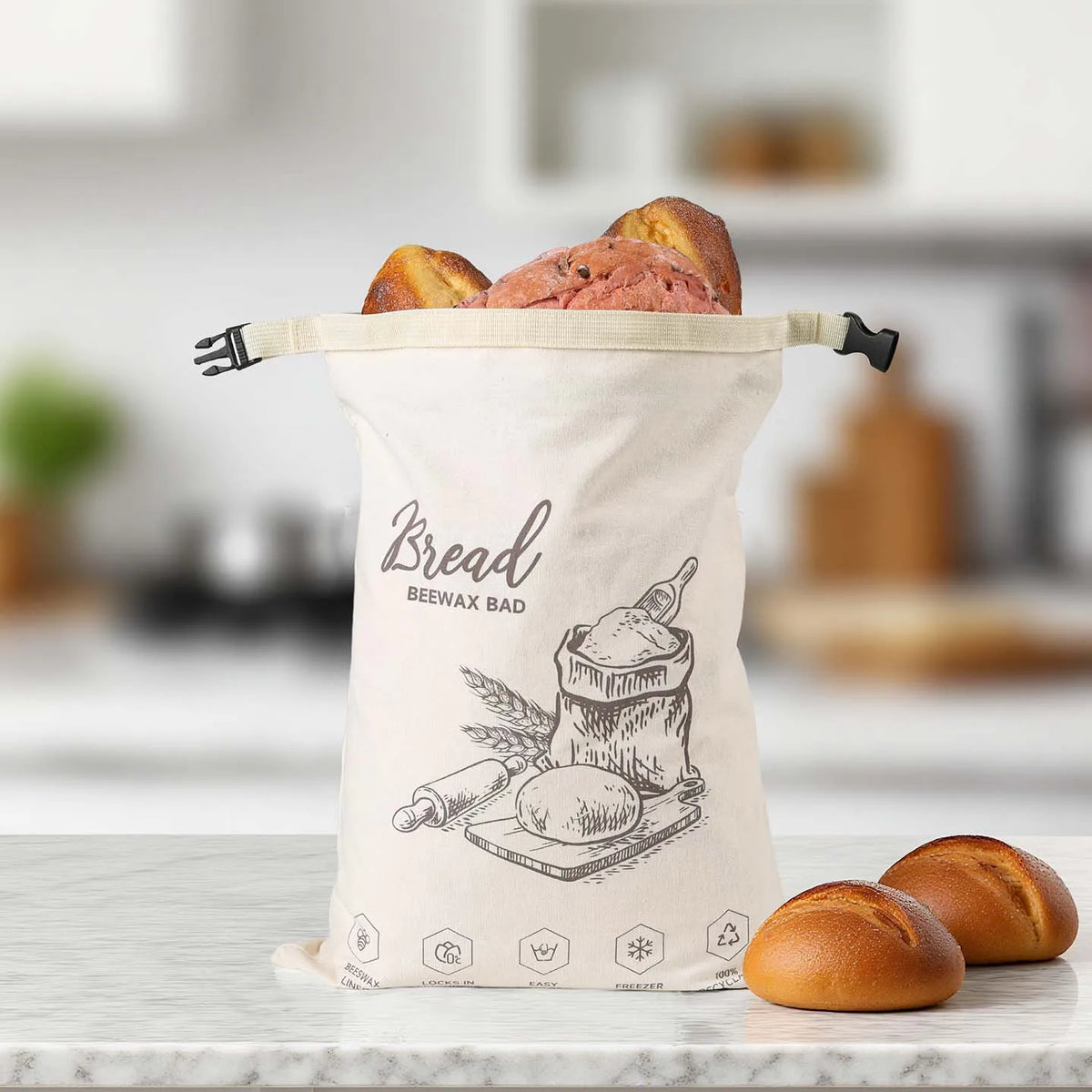 BeeBread™ – Sac à pain réutilisable en coton et cire d’abeille