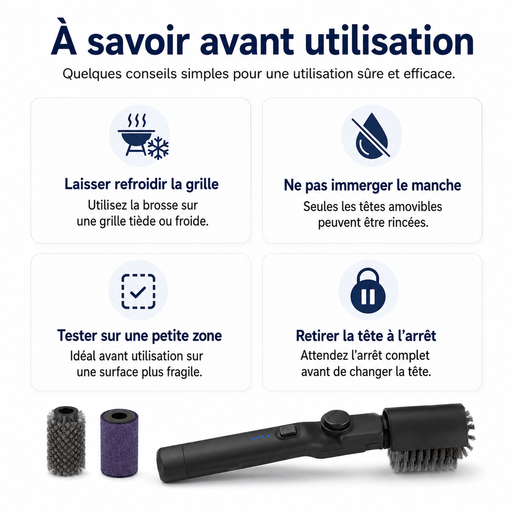 GrillBrush™ – Brosse électrique 2 en 1 pour barbecue