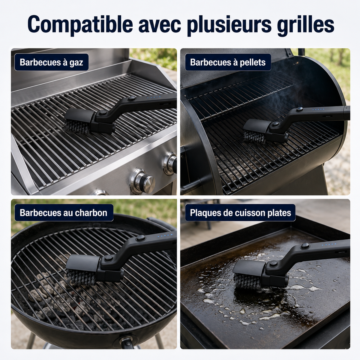 GrillBrush™ – Brosse électrique 2 en 1 pour barbecue