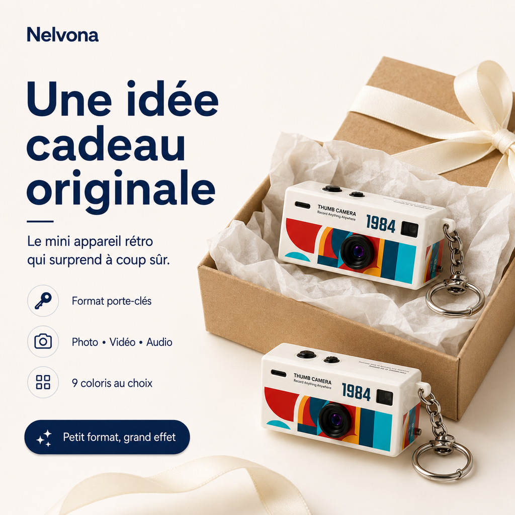 RetroSnap™ – Mini appareil photo rétro porte-clés 1080P