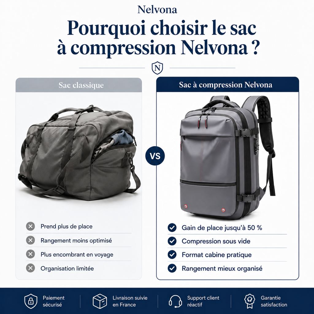 Sac à dos de compression sous vide – Format cabine